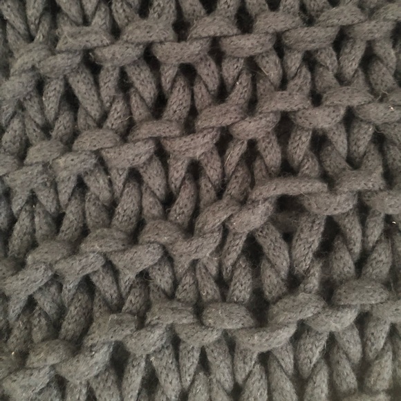 Navy Wool Braided Throw - Picture 3 of 5